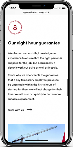 Mobile version of Approved Workforce Website