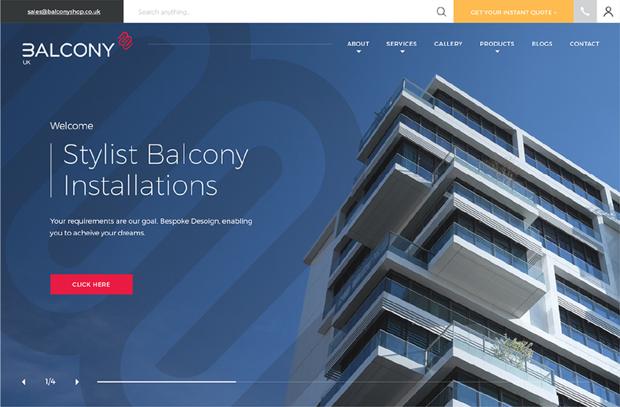 BalconyUK Website Homepage